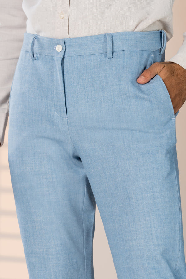 Blue Casual Trousers for Men