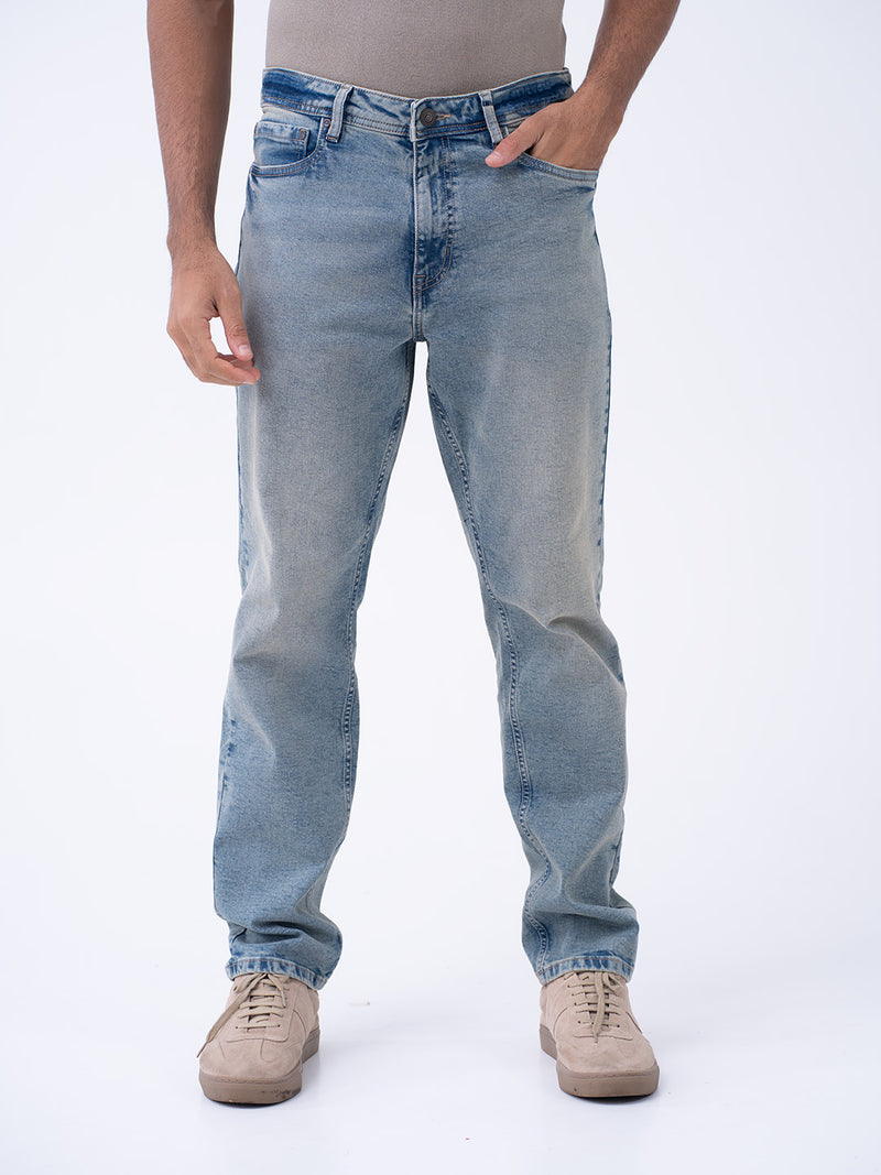 Burnt Vintage Blue Relaxed Fit Jeans