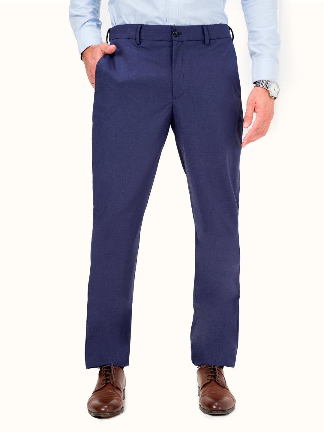 College Navy Merino Wool Pants