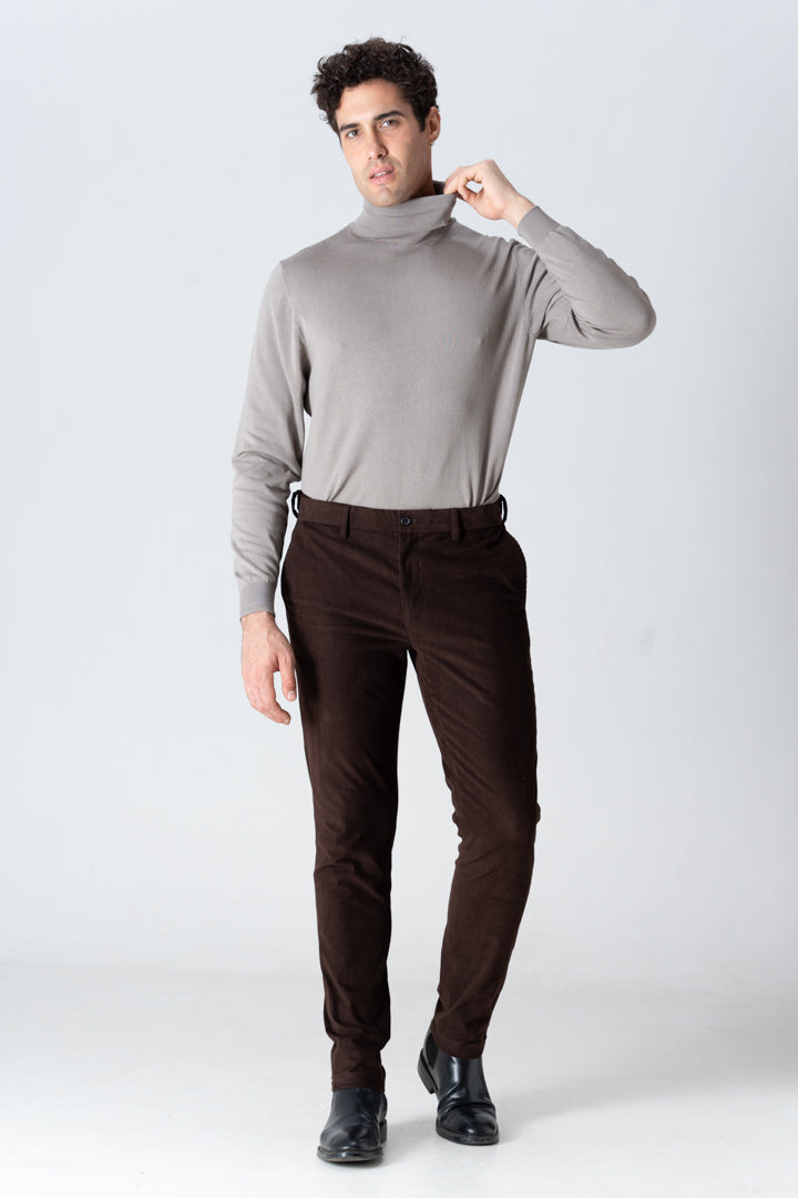 brown corduroy stretch pants