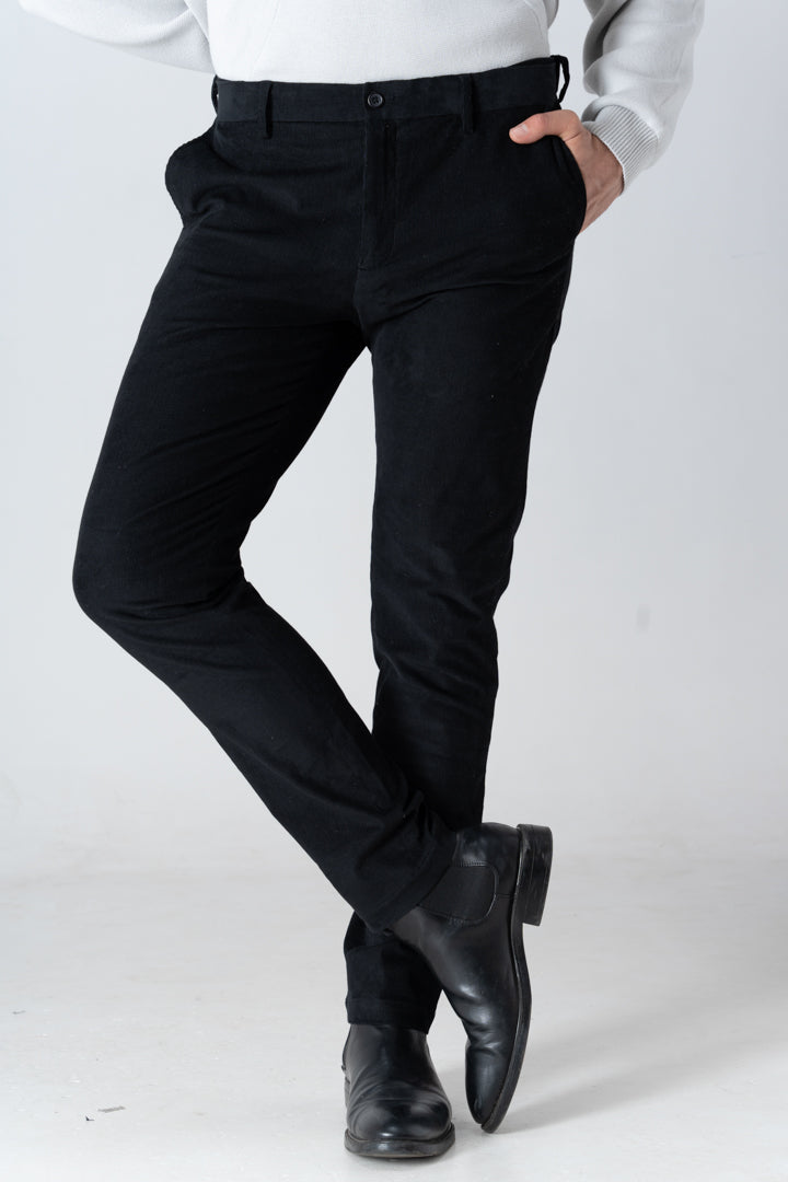 Black Corduroy Stretch Pants