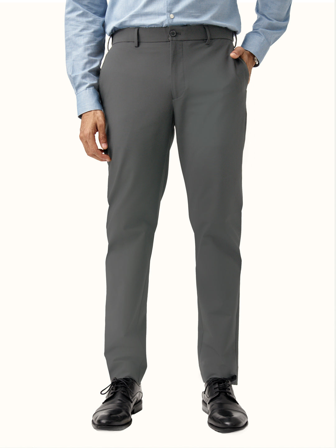 Dark Grey Stretch Formal Pants