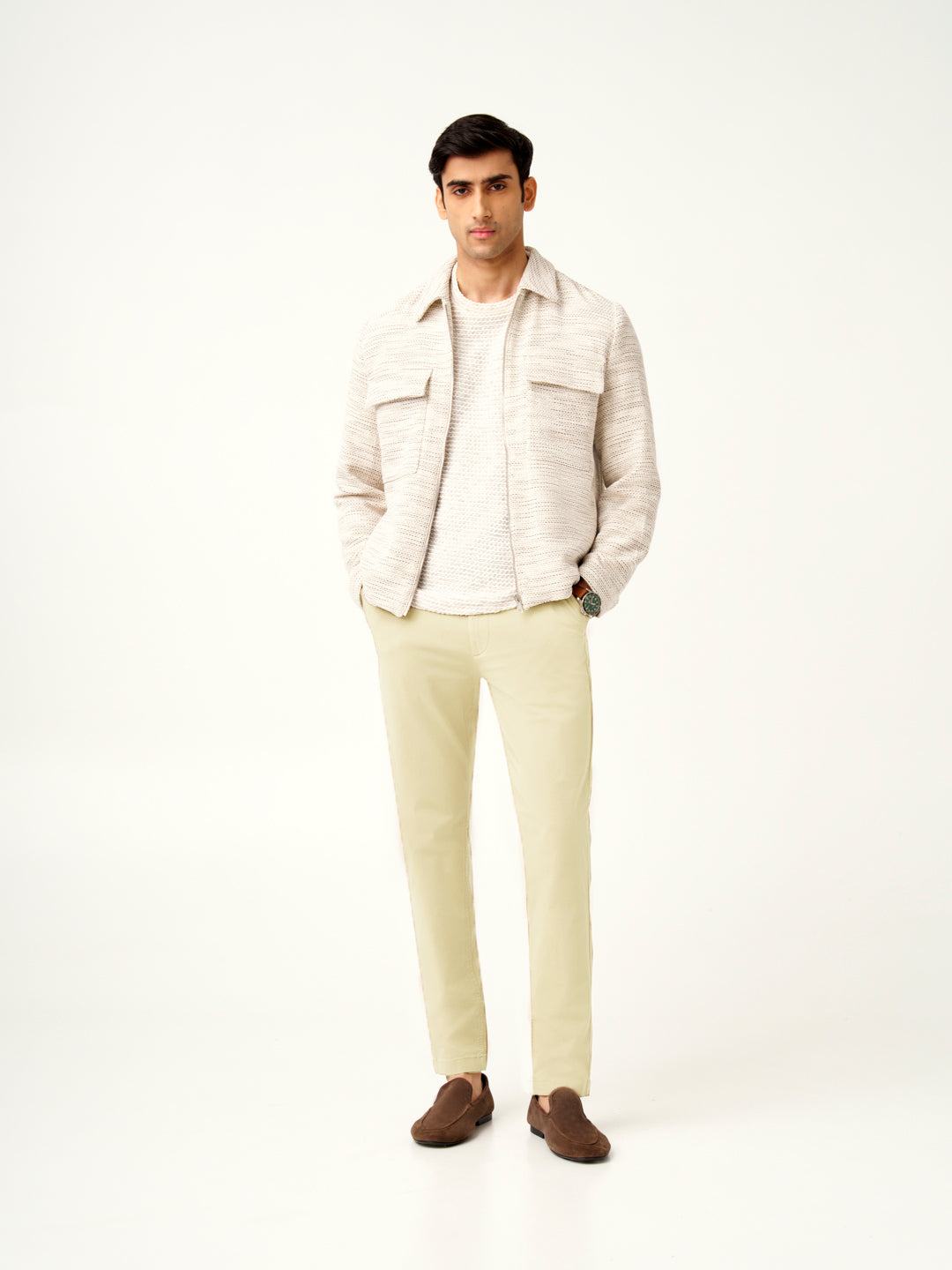 Opal Ecru Stretch Chinos