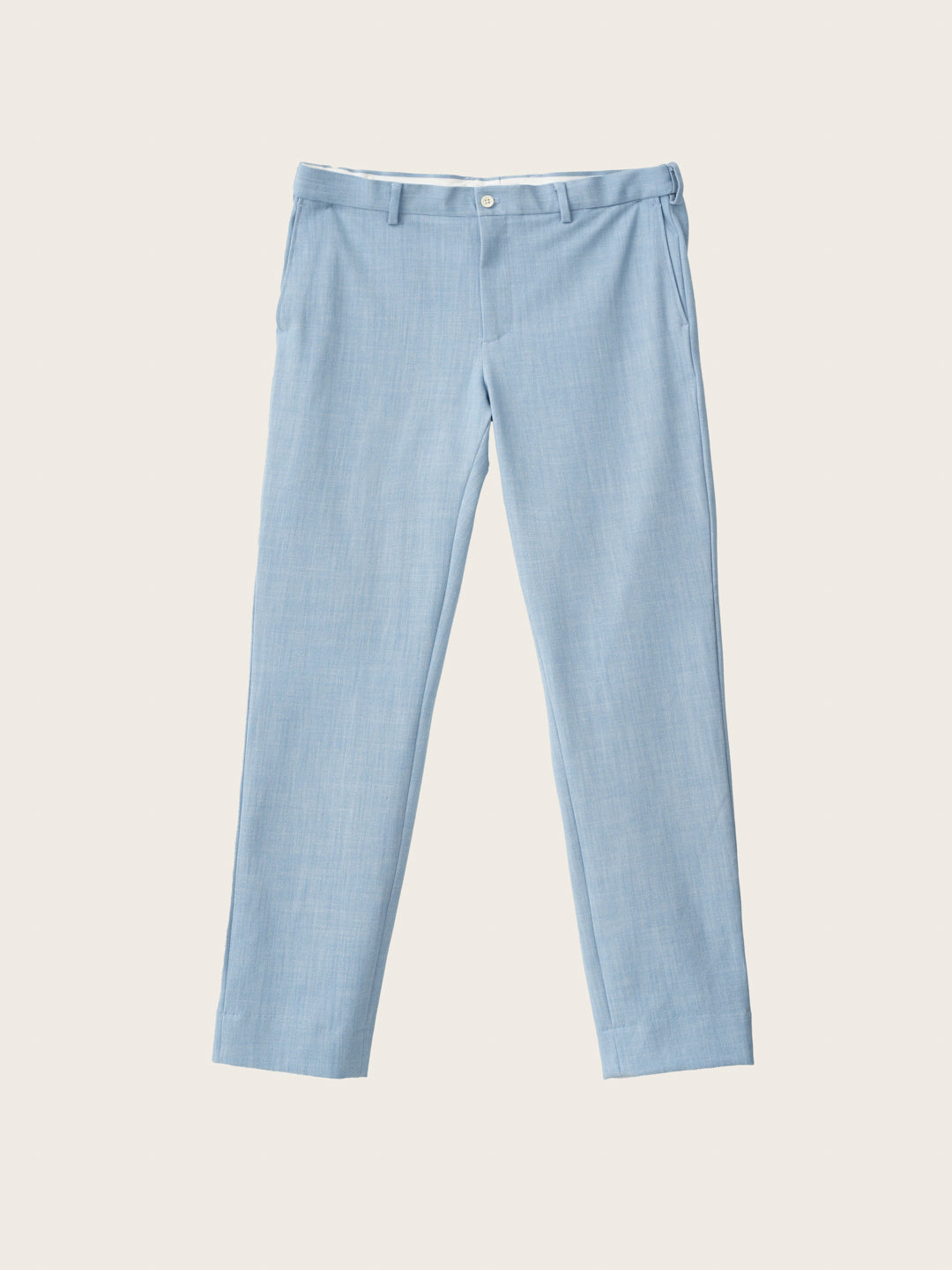 flat lay of Pant Project's blue bali stretchable trousers