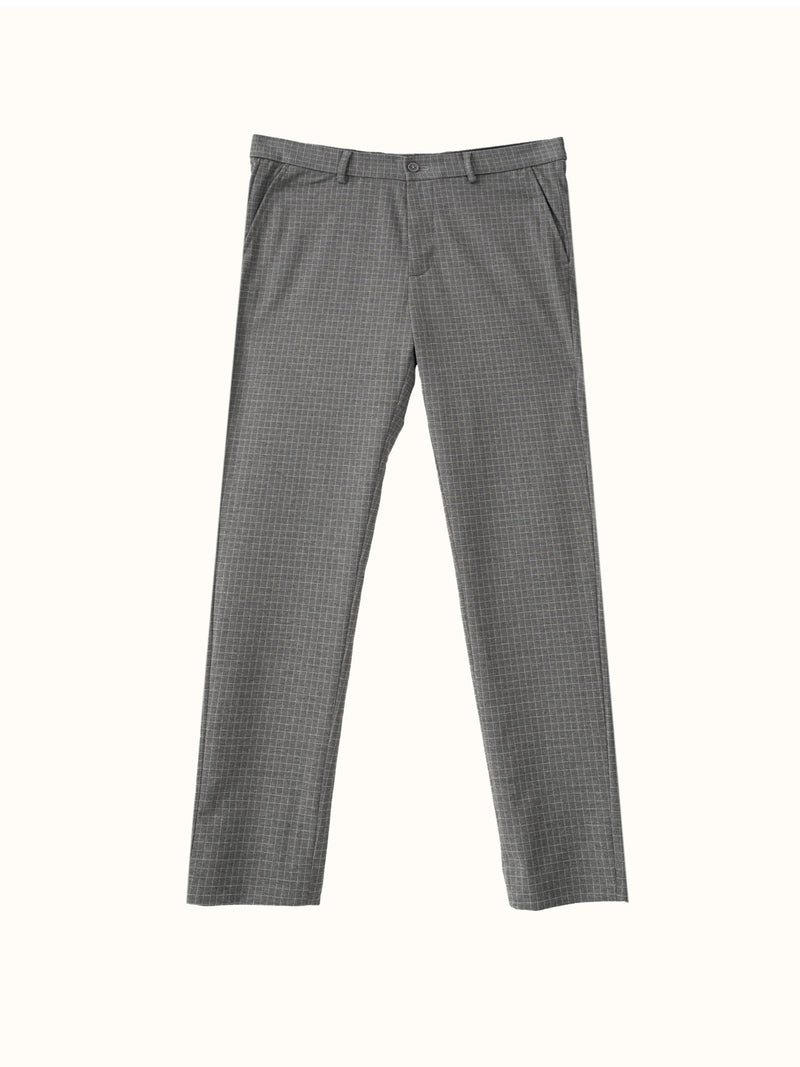 flat lay of grey check pants from the Pant Project