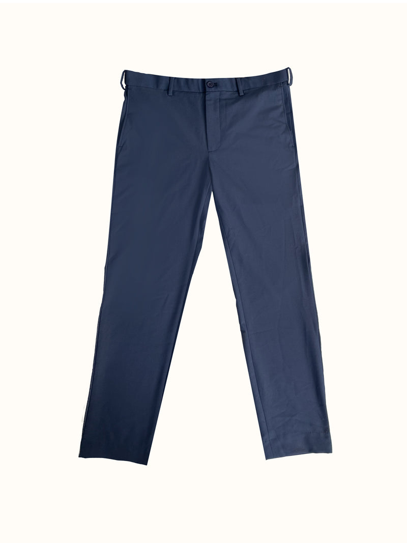 side view of Pant Project eco navy stretchable trousers with pockets