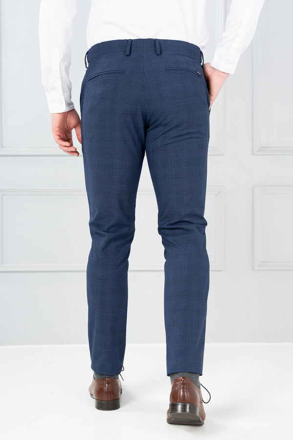 blue checked men's pants