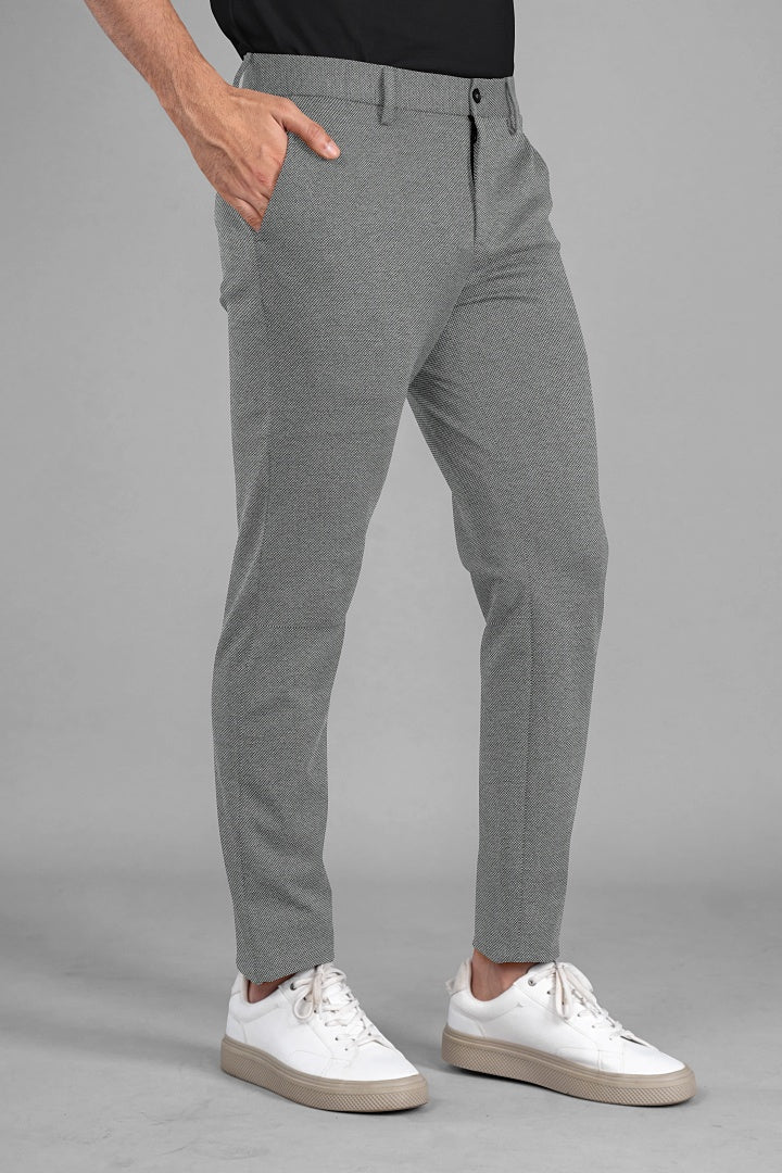 Fog Grey Textured Power-Stretch Pants
