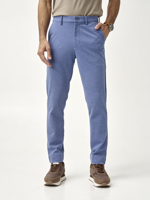 front view of the ocean waves pants from the Pant Project with a casual beige polo