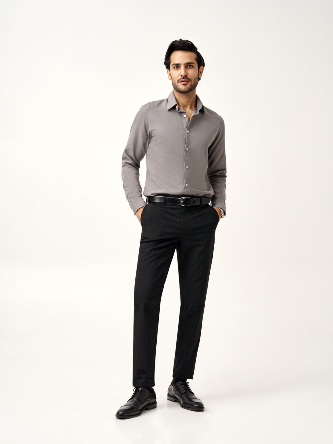 Raven Black Checks Stretchable Formal Trouser For Men Raven Black Checks Stretchable Formal Trouser For Men