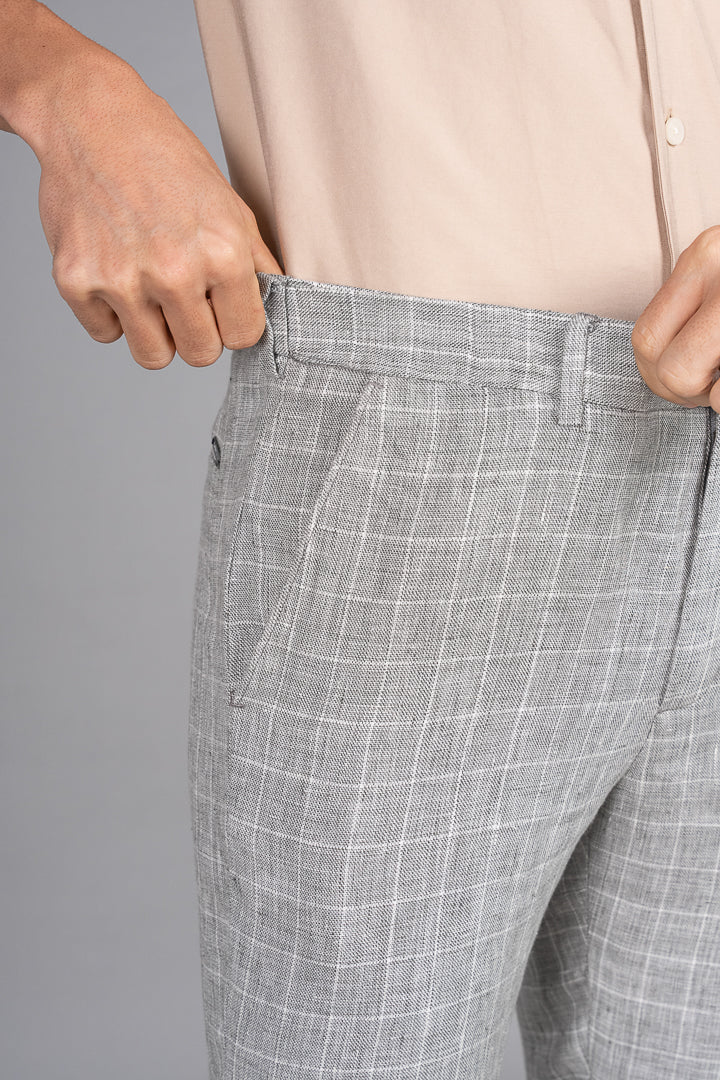 linen glasgow grey trousers