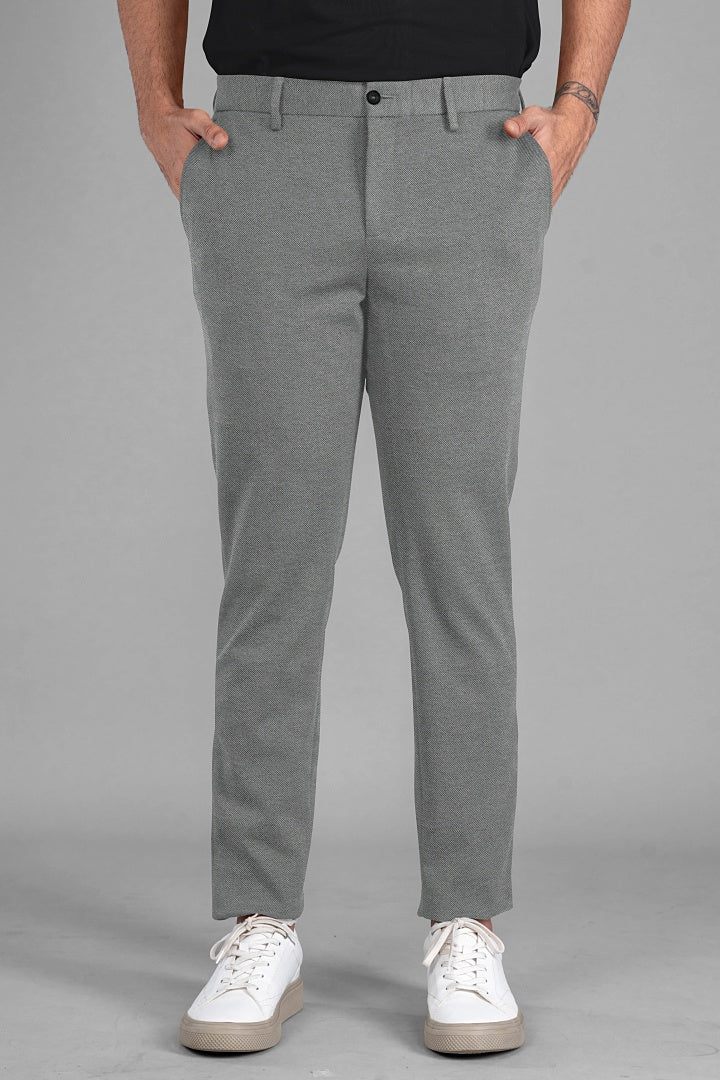 Fog Grey Textured Power-Stretch Pants