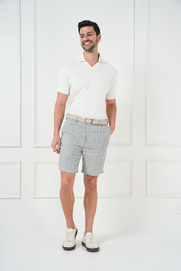 Grey Linen Shorts