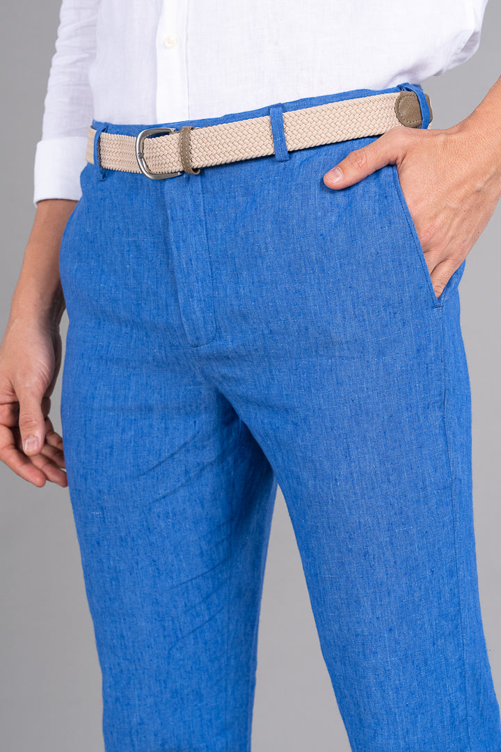 Lapis Blue Linen Pant