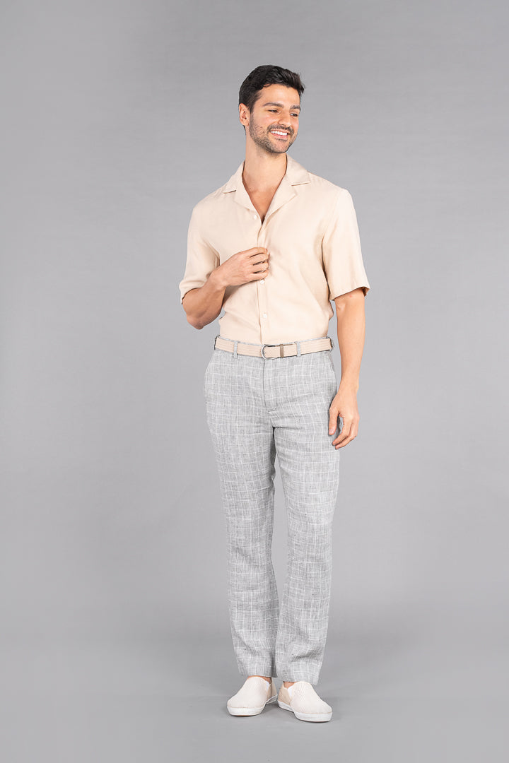 linen grey pants for men