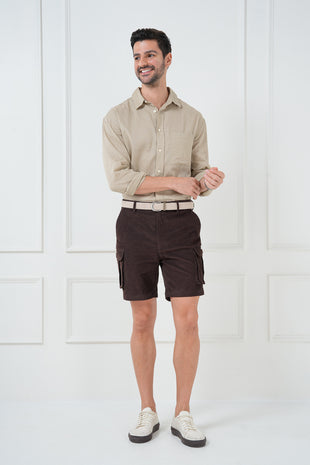 brown corduroy shorts