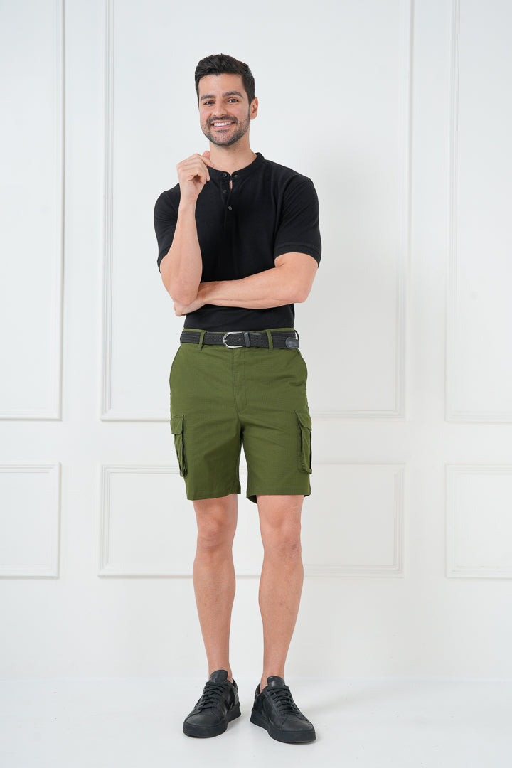 Mens Green Cargo Shorts