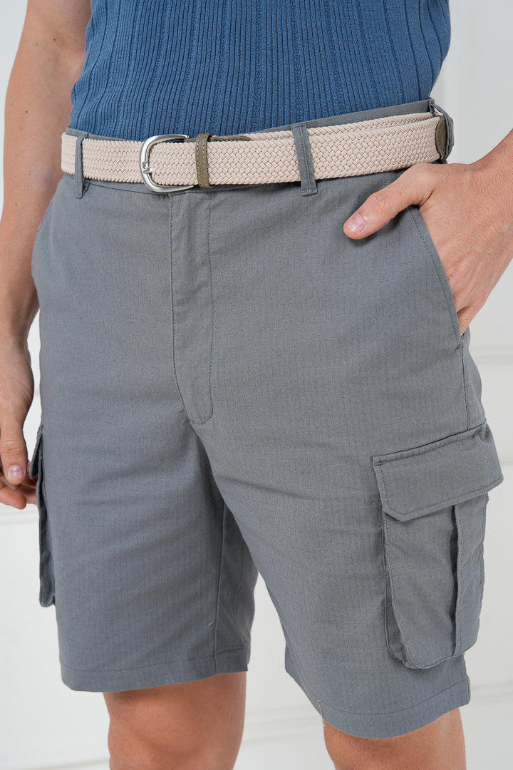 Mens Grey Cargo Shorts