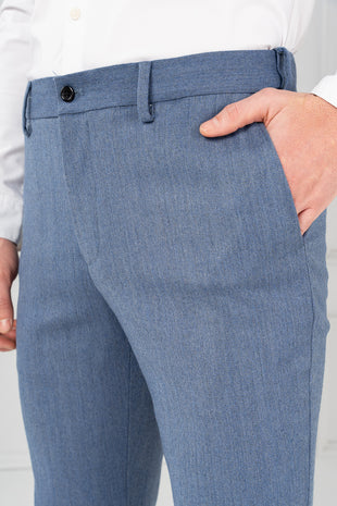 blue wool twill trousers