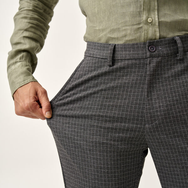 Grey Checks Power Stretch Pants