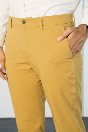 men's yellow chinos
