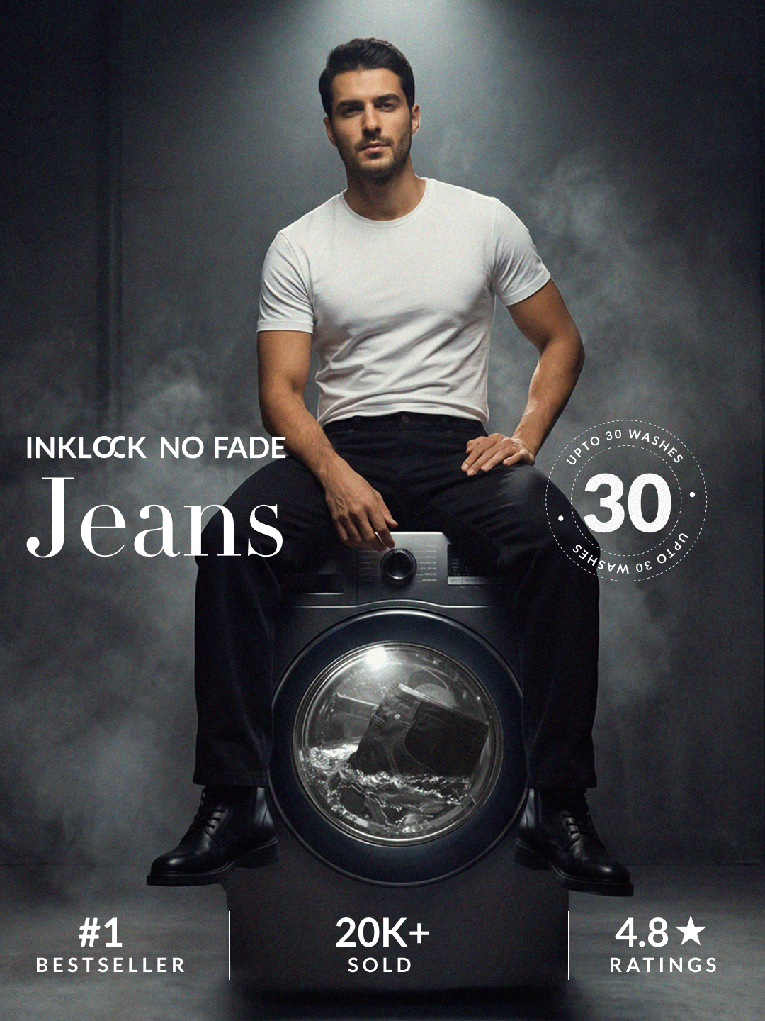 Inklock No Fade Black Relaxed Fit Jeans