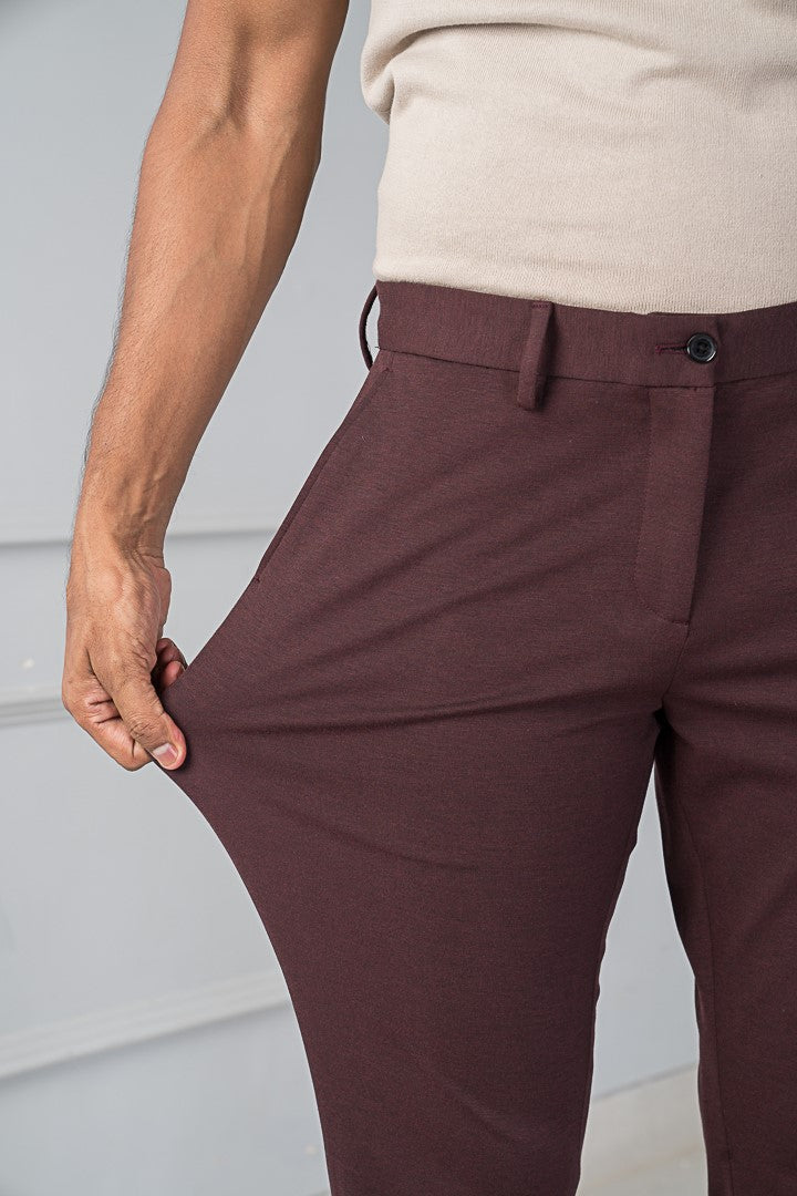 Plum Wine Power-stretchable Pants