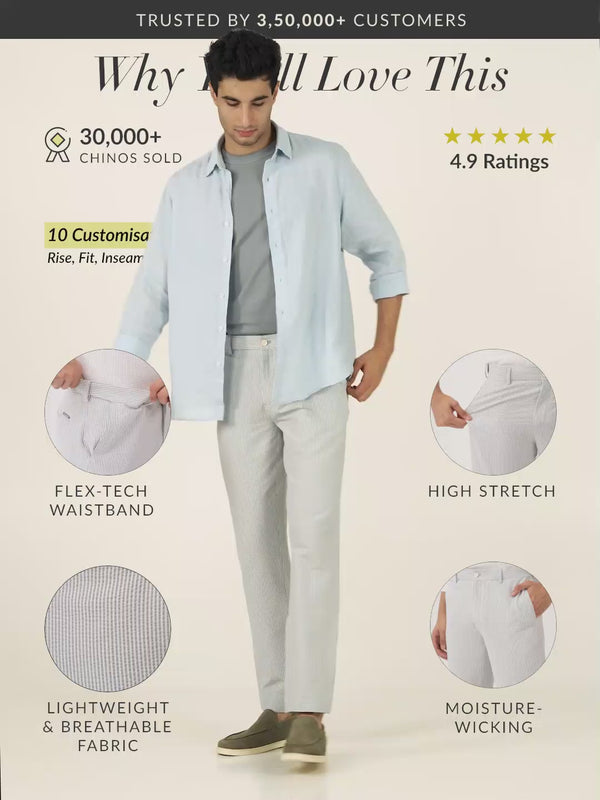 Luna Grey Stripes Seersucker Pants