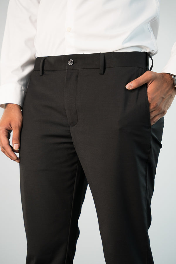 Rich Wool Black Pants for Men