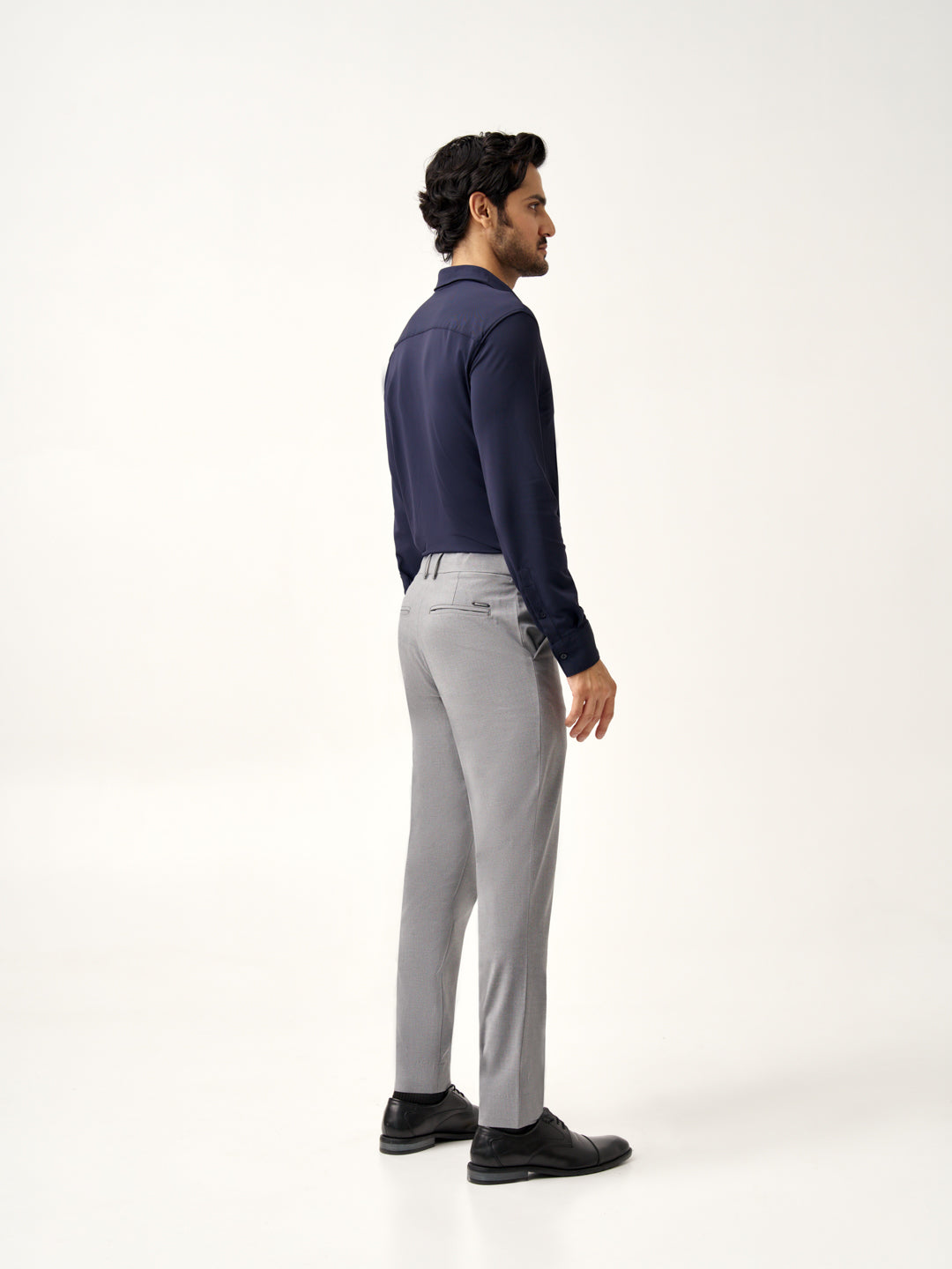 side view of Pant Project mineral grey stretchable pants