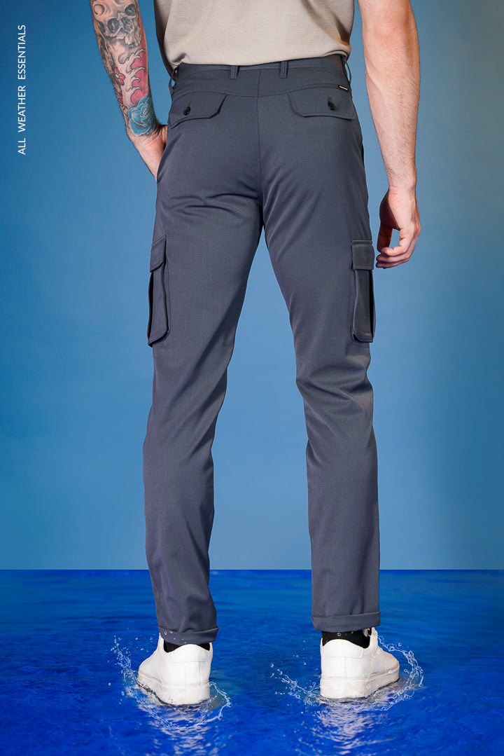 grey all weather essential cargo stretch pants