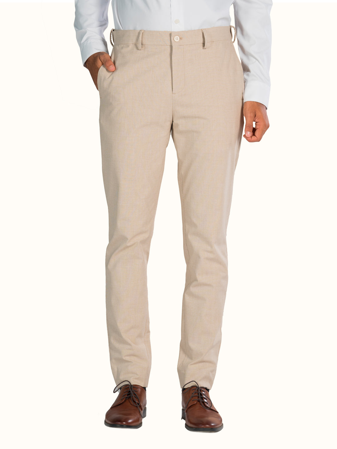 Stone Khaki Houndstooth Pants