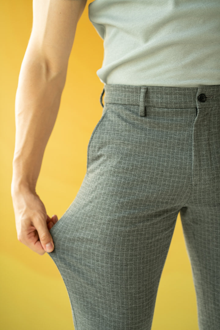 Grey Checks Power-Stretch Pants