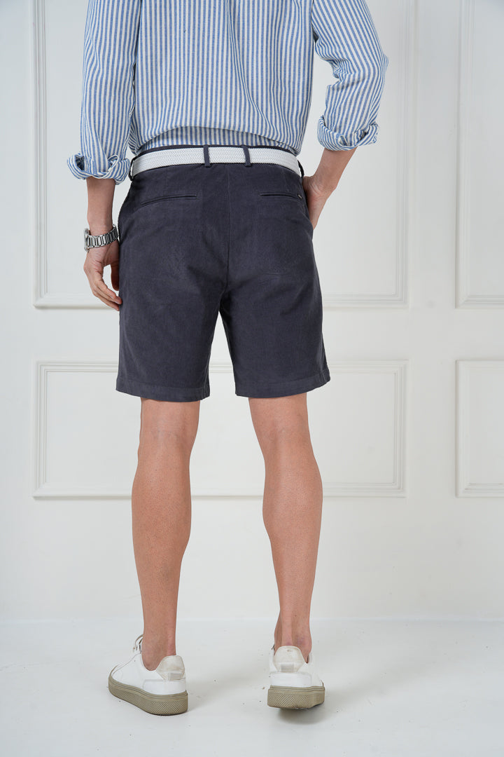 Grey Corduroy Stretch Chino Shorts