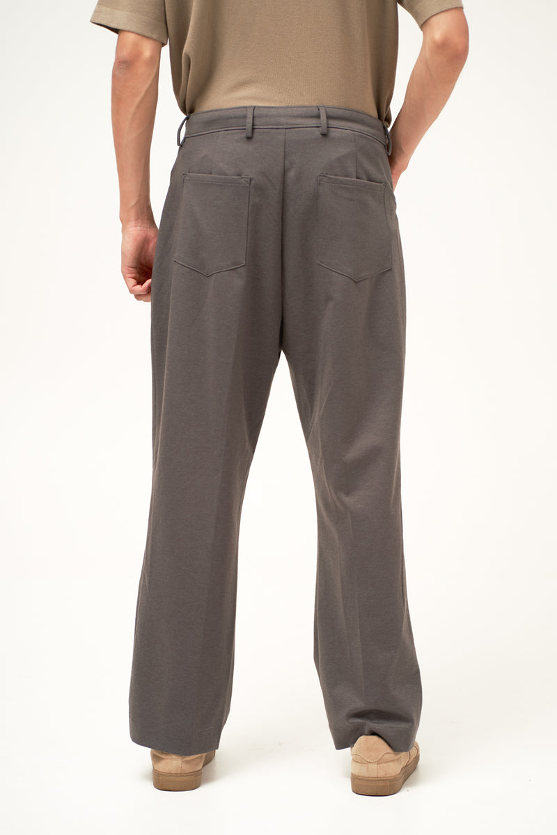 Pablo Grey Relaxed Fit Pintuck Pants