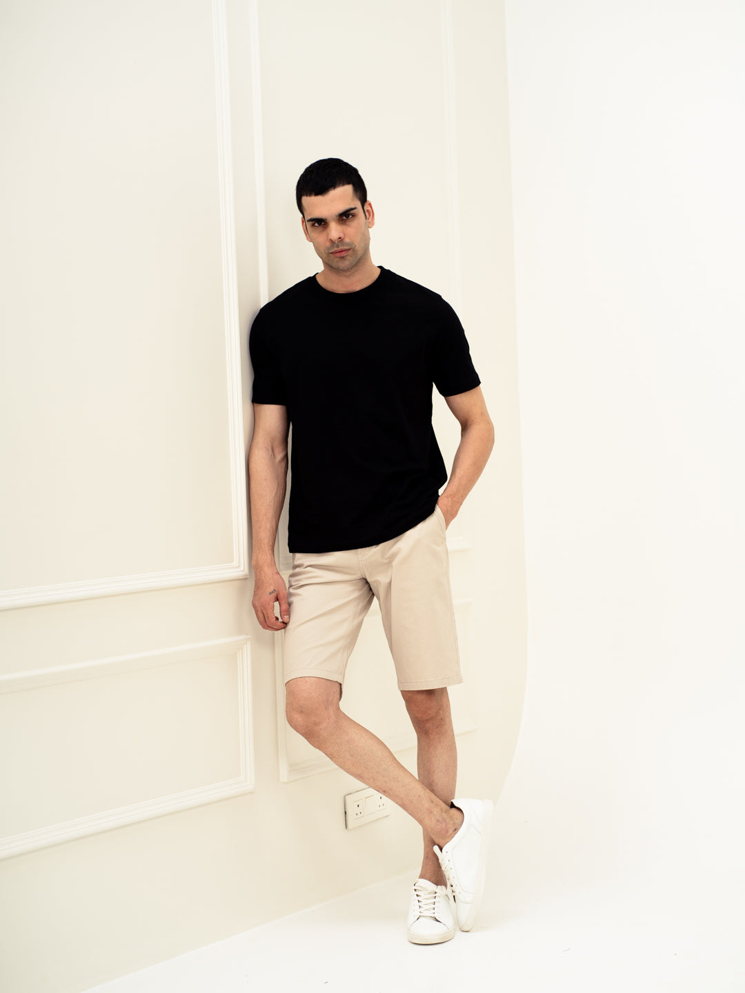 Claude Cream Stretch Chino Shorts