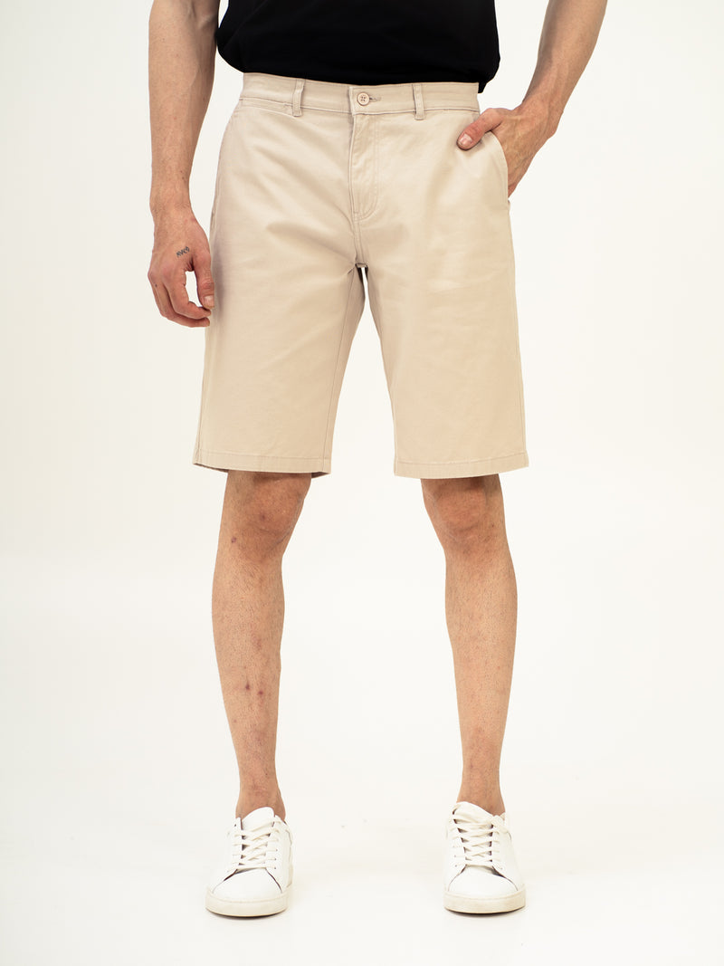 Claude Cream Stretch Chino Shorts