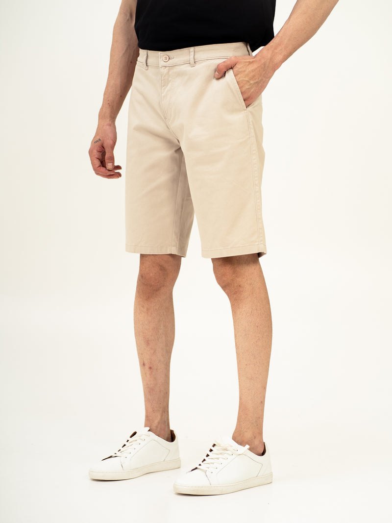 Claude Cream Stretch Chino Shorts