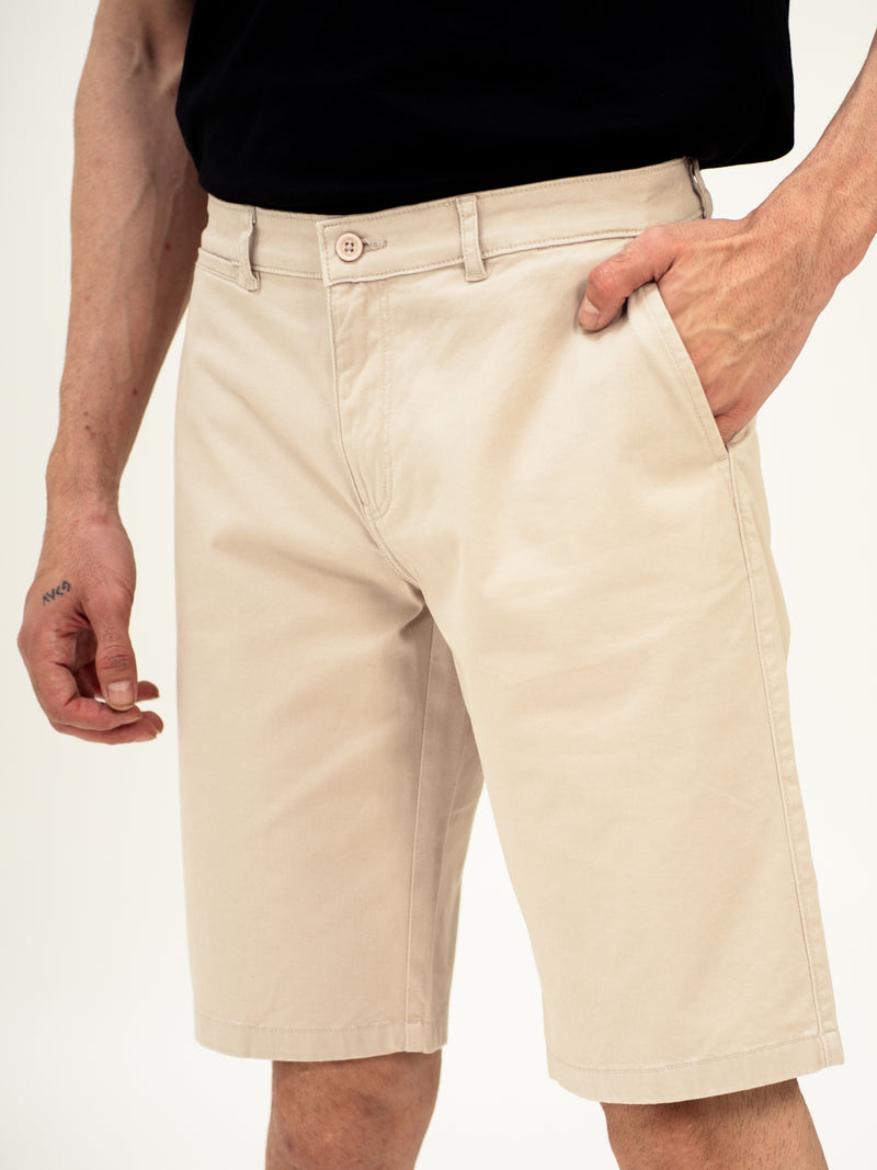 Claude Cream Stretch Chino Shorts