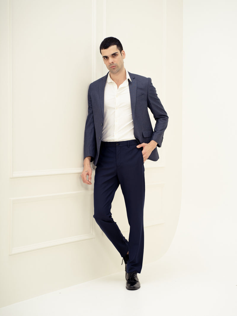 Cyber Navy Twill Luxury Stretch Pants