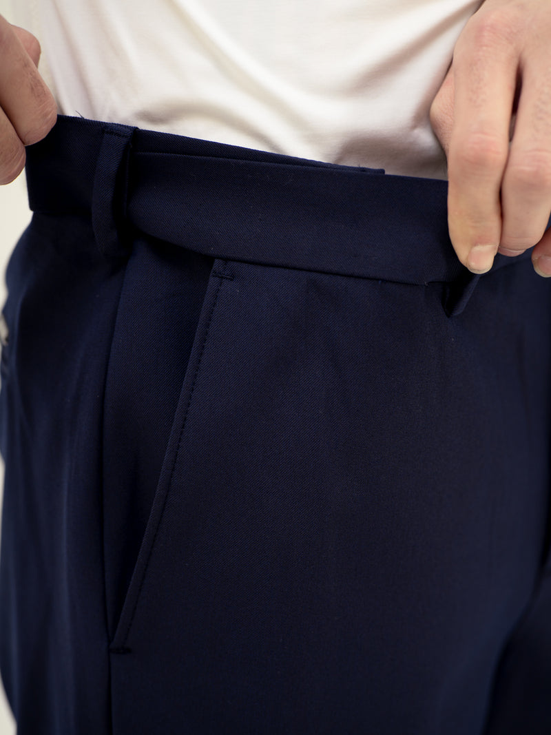 Cyber Navy Twill Luxury Stretch Pants