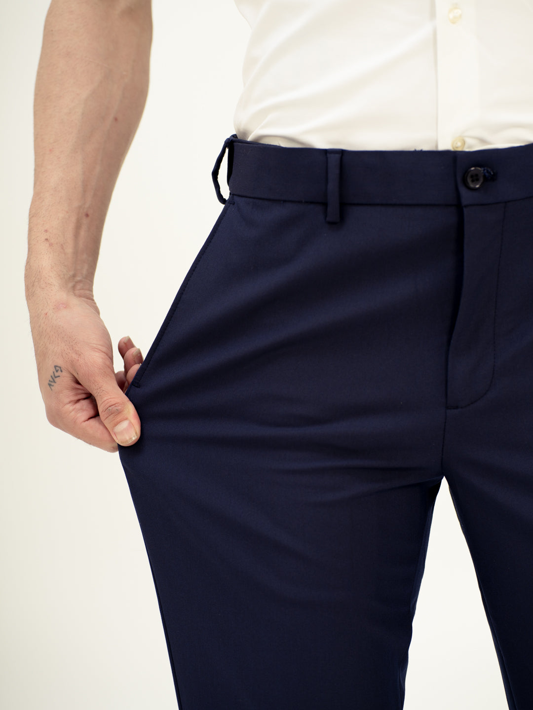 Cyber Navy Twill Luxury Stretch Pants