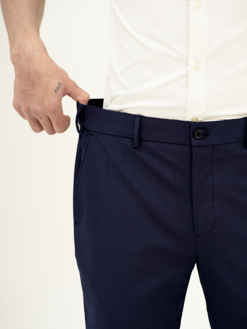 Cyber Navy Twill Luxury Stretch Pants