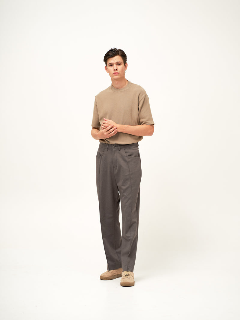 Pablo Grey Relaxed Fit Pintuck Pants