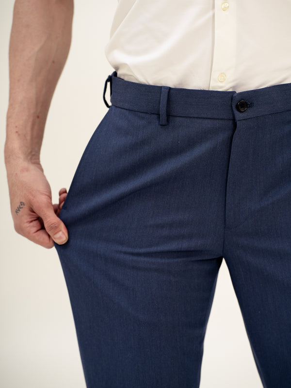 Canyon Blue Twill Luxury Stretch Pants