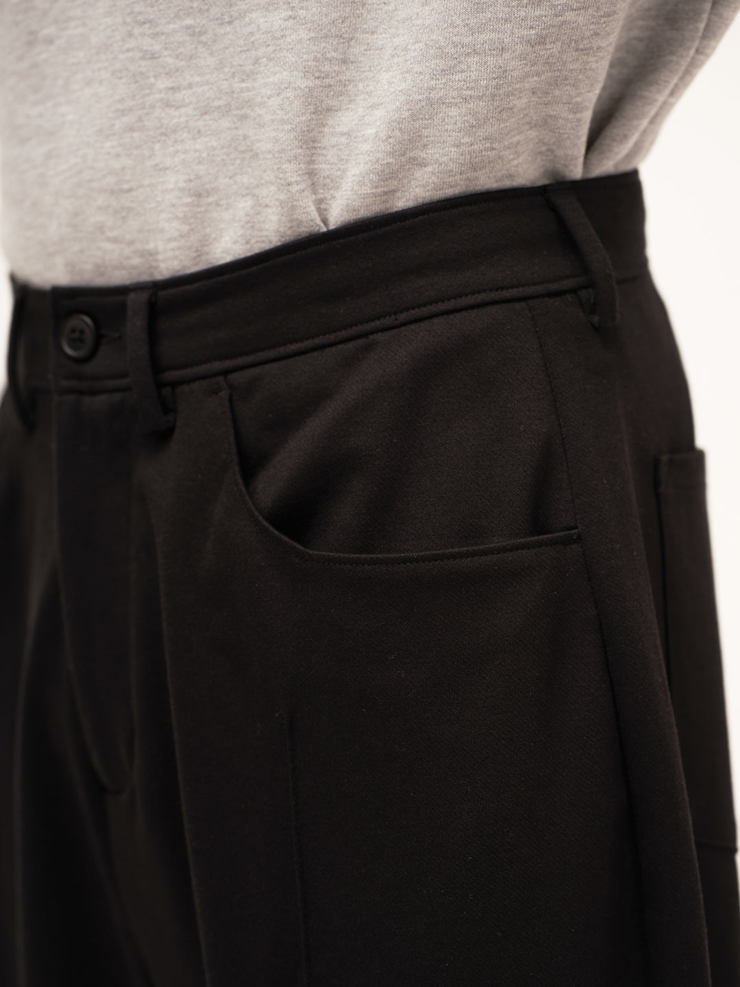 Gothic Black Relaxed Fit Pintuck Pants