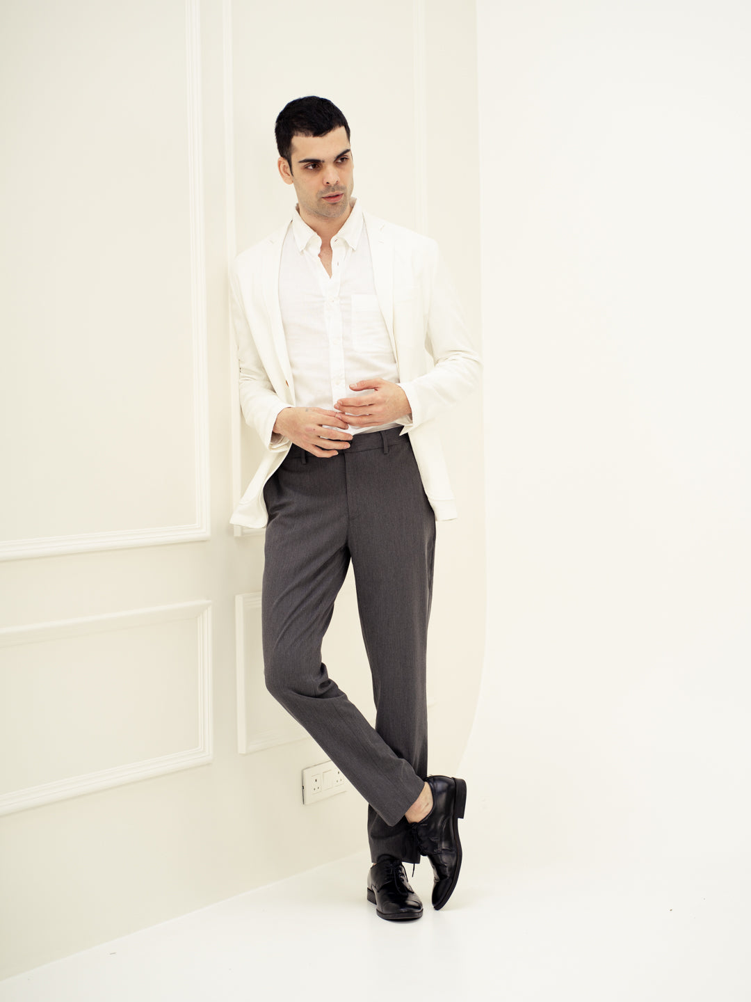 Noir Grey Twill Luxury Stretch Pants