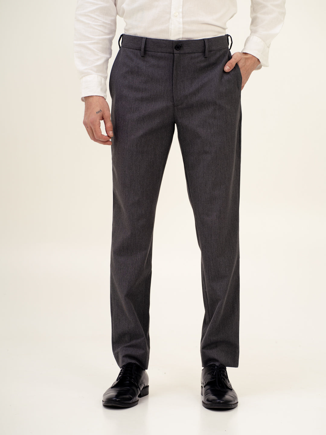 Noir Grey Twill Luxury Stretch Pants