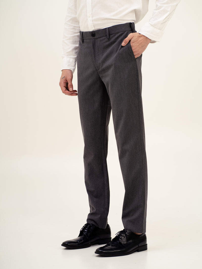 Noir Grey Twill Luxury Stretch Pants