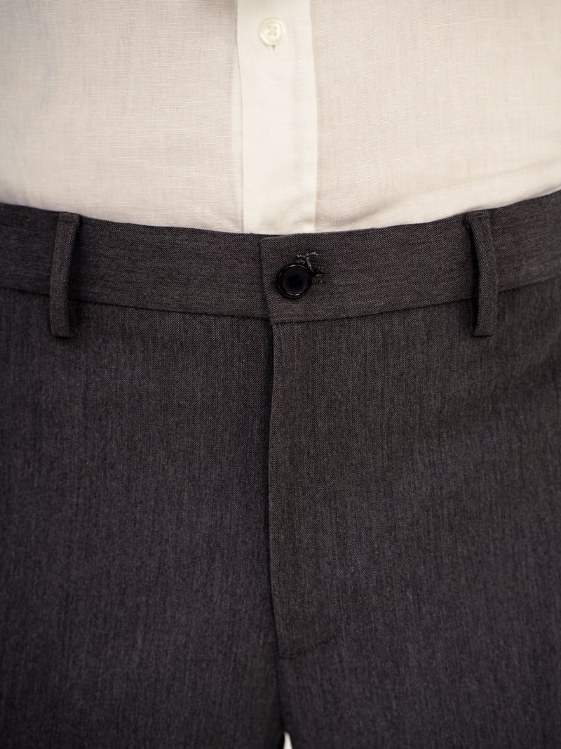 Noir Grey Twill Luxury Stretch Pants